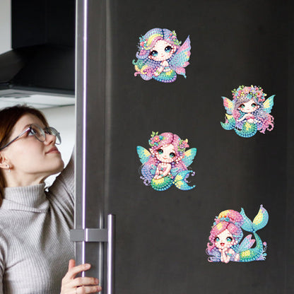 6Pcs Diamond Painting Refrigerator Magnets Diamond Art Kits for Adults Beginners