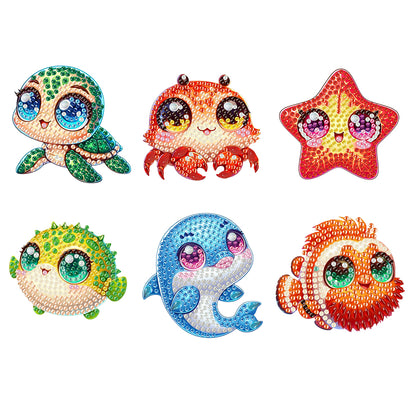 6Pcs Diamond Painting Refrigerator Magnets Diamond Art Kits for Adults Beginners