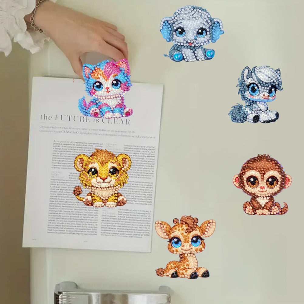 6Pcs Diamond Painting Refrigerator Magnets Diamond Art Kits for Adults Beginners