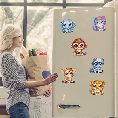 6Pcs Diamond Painting Refrigerator Magnets Diamond Art Kits for Adults Beginners