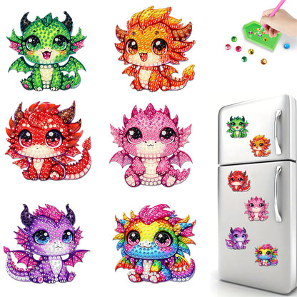 6Pcs Diamond Painting Refrigerator Magnets Diamond Art Kits for Adults Beginners