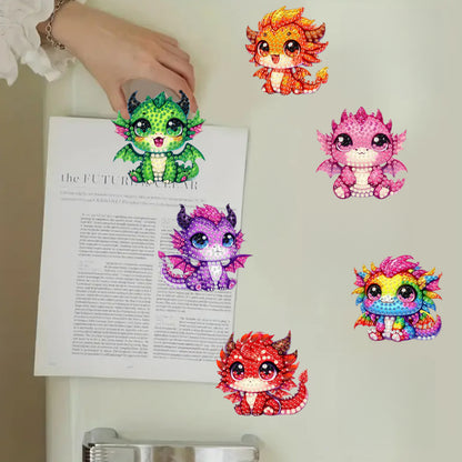 6Pcs Diamond Painting Refrigerator Magnets Diamond Art Kits for Adults Beginners