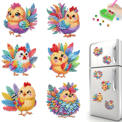 6Pcs Diamond Painting Refrigerator Magnets Diamond Art Kits for Adults Beginners