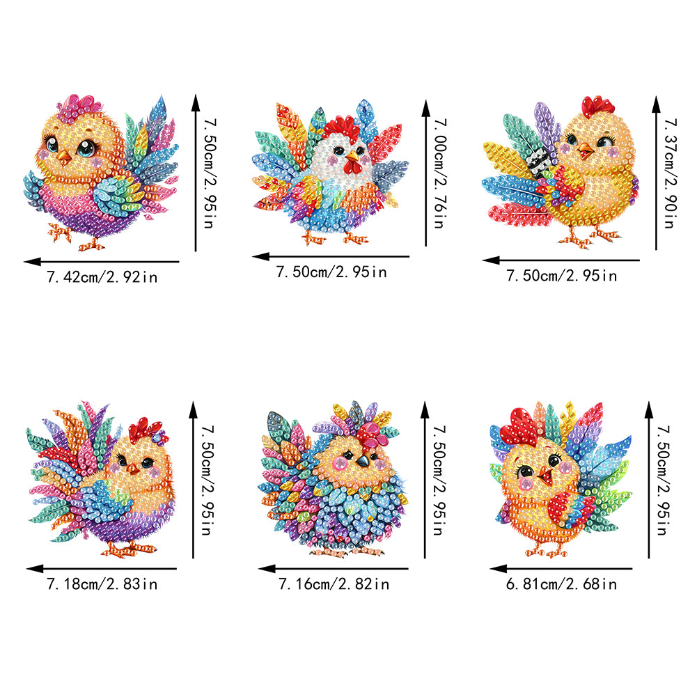6Pcs Diamond Painting Refrigerator Magnets Diamond Art Kits for Adults Beginners