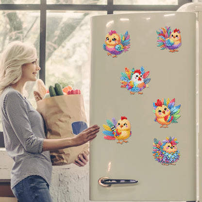 6Pcs Diamond Painting Refrigerator Magnets Diamond Art Kits for Adults Beginners