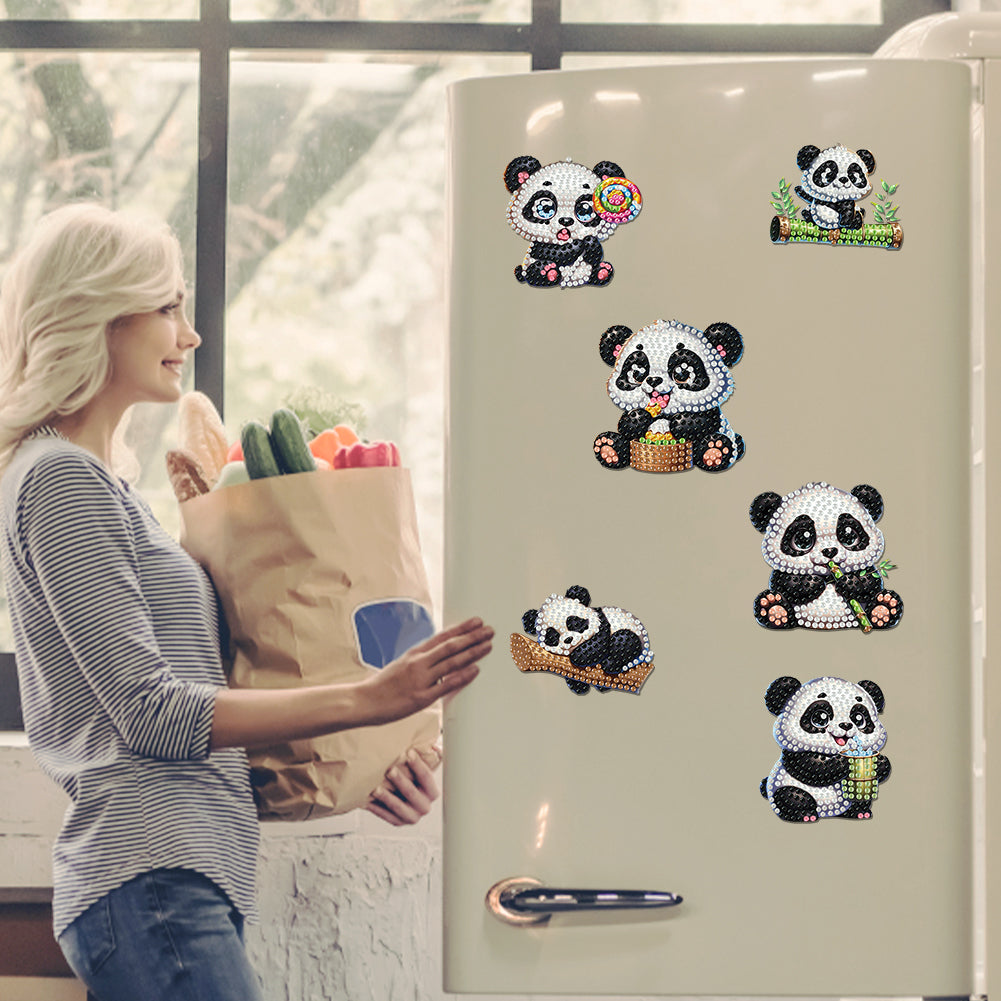6Pcs Diamond Painting Refrigerator Magnets Diamond Art Kits for Adults Beginners