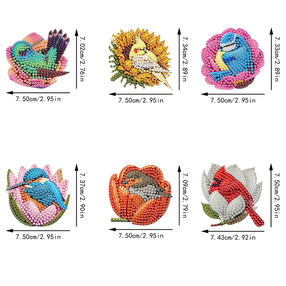 6Pcs Diamond Painting Refrigerator Magnets Diamond Art Kits for Adults Beginners