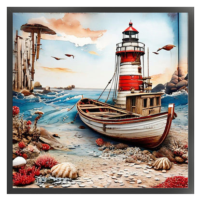 Seaside Lighthouses - 11CT Stamped Cross Stitch 40*40CM