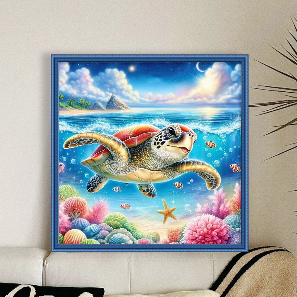 Seascape In Teacups - 11CT Stamped Cross Stitch 40*40CM