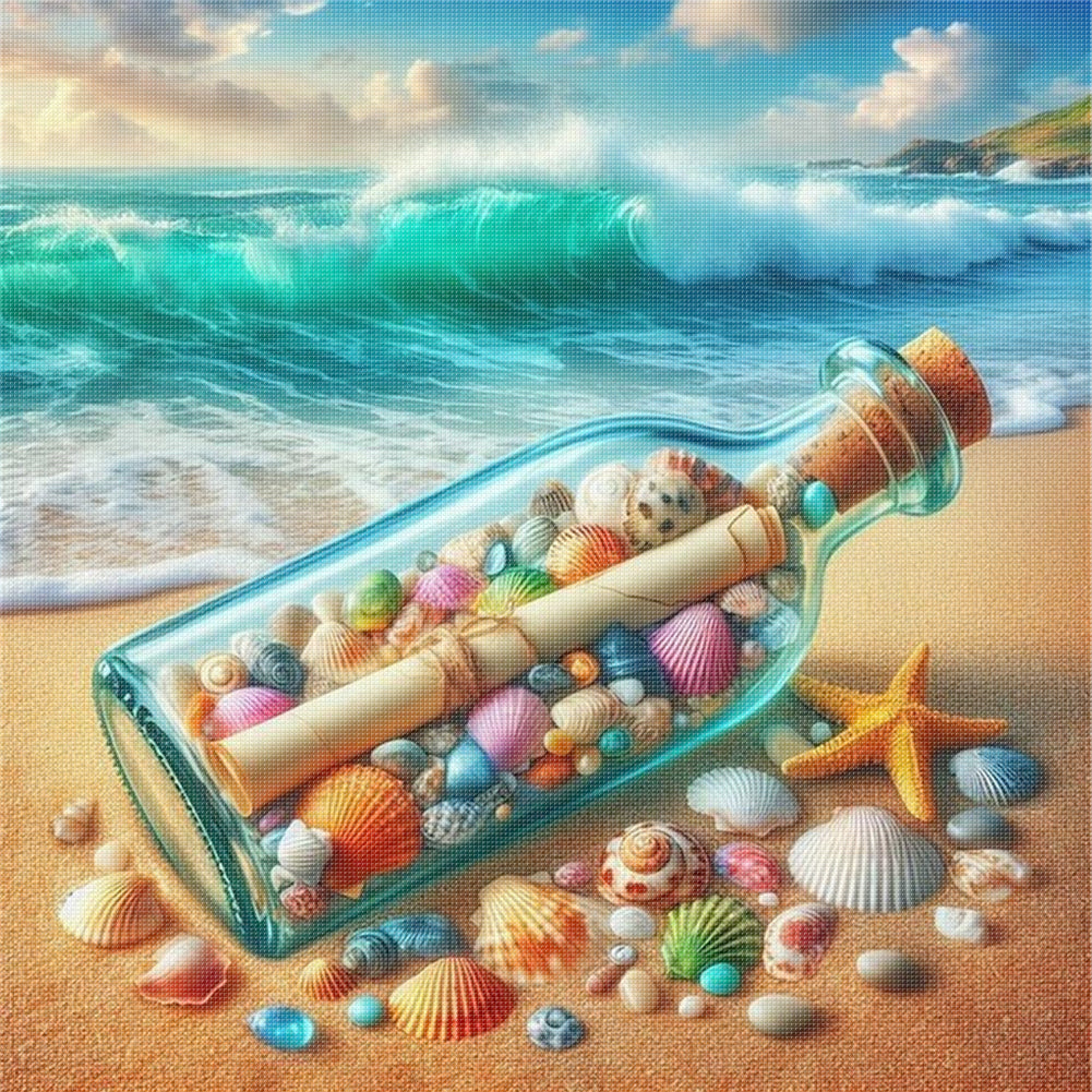 Sheep Drifting Bottles - 11CT Stamped Cross Stitch 40*40CM