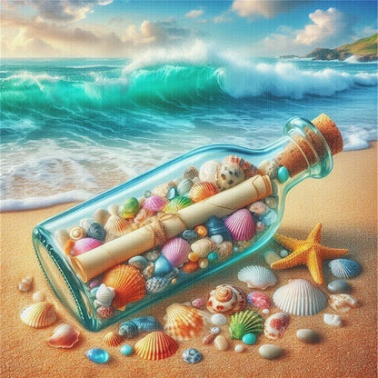 Sheep Drifting Bottles - 11CT Stamped Cross Stitch 40*40CM