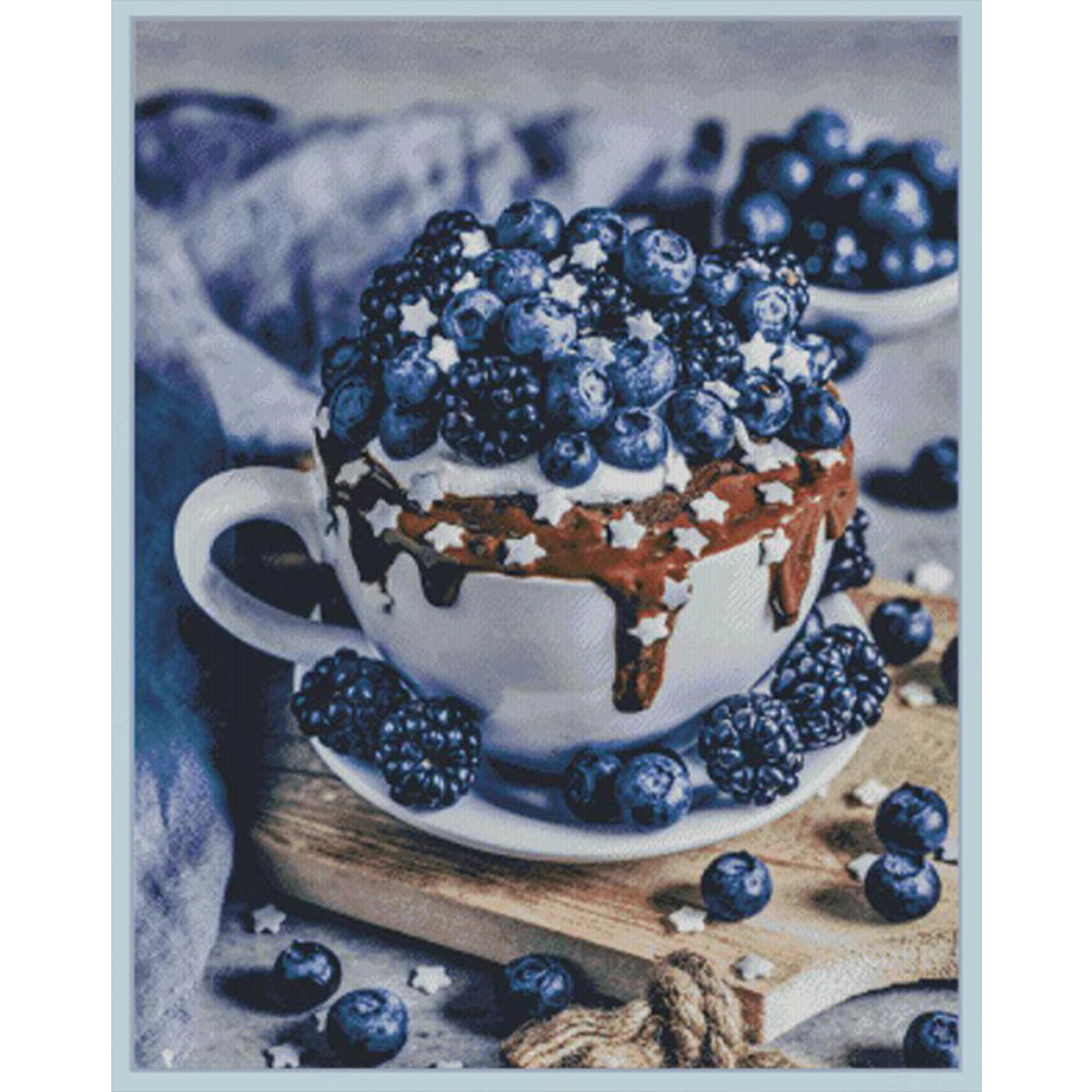 Raspberry Frappuccinos - 14CT Stamped Cross Stitch 65*80CM(Fairy Brand)