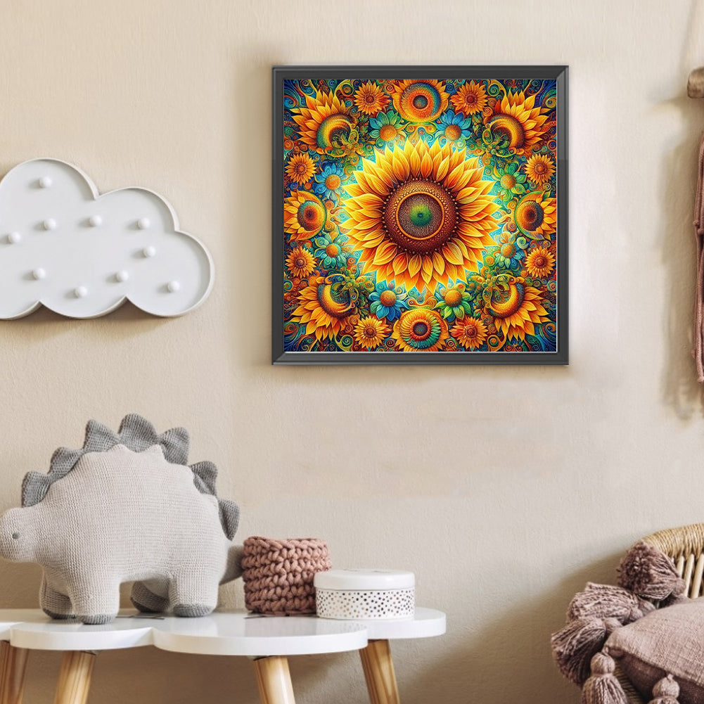 Sunflowers - Full Round Drill Diamond Painting 30*30CM