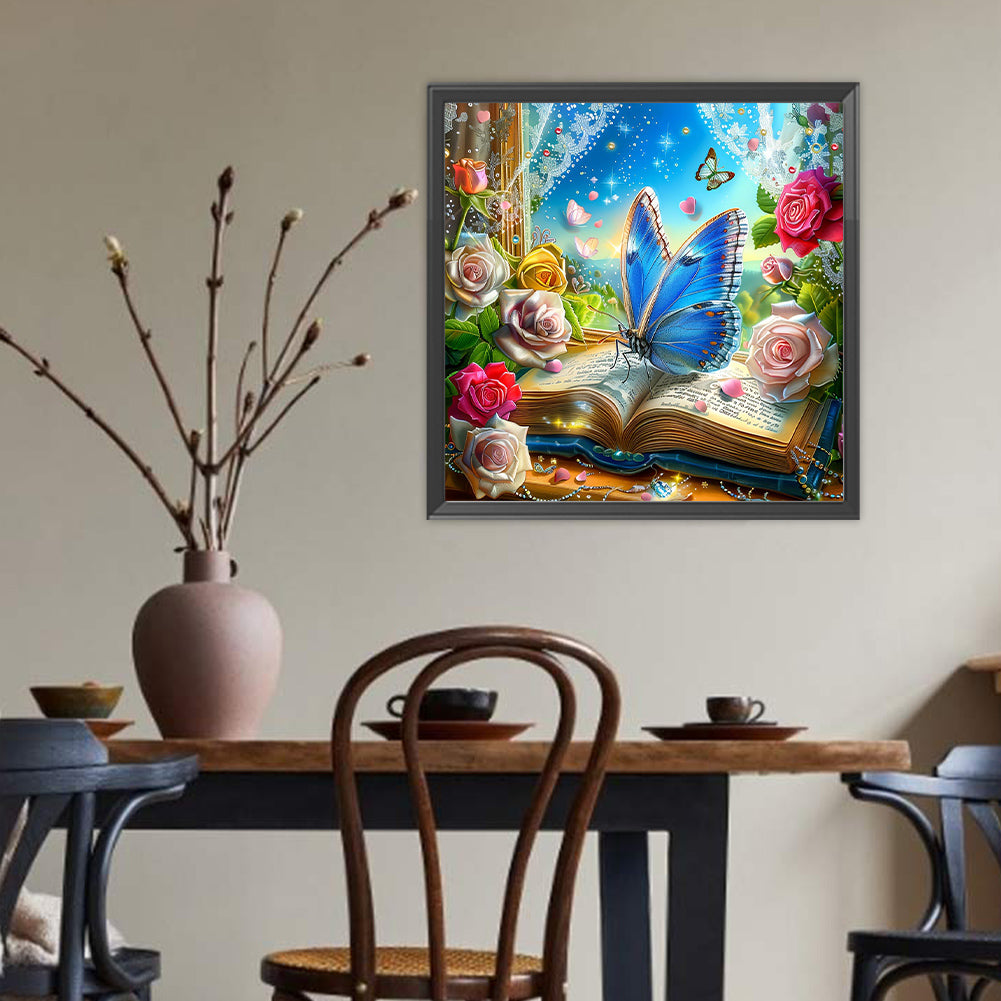 Butterfly Book - Full Round Drill Diamond Painting 40*40CM