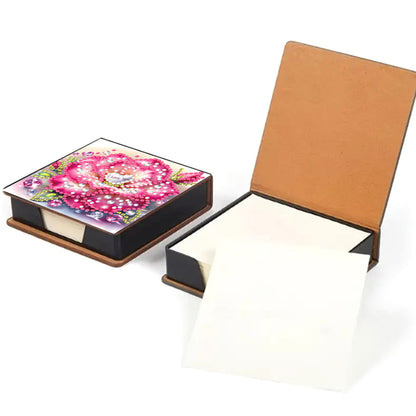 Animals Leather Diamond Art Note Box with 160 Sheets of Paper for DIY Art Craft