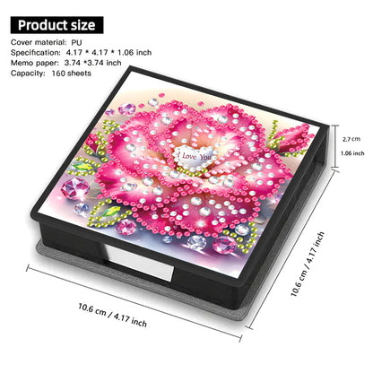 Animals Leather Diamond Art Note Box with 160 Sheets of Paper for DIY Art Craft