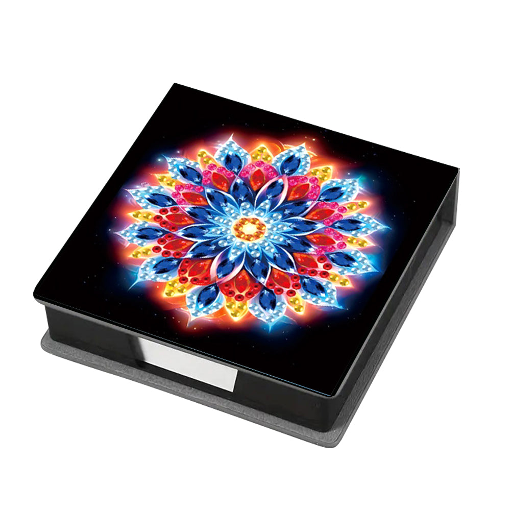 Animals Leather Diamond Art Note Box with 160 Sheets of Paper for DIY Art Craft