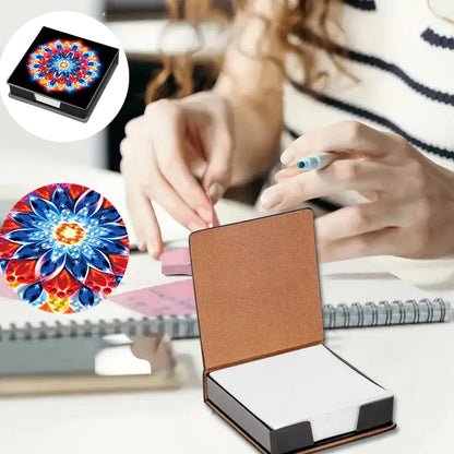 Animals Leather Diamond Art Note Box with 160 Sheets of Paper for DIY Art Craft