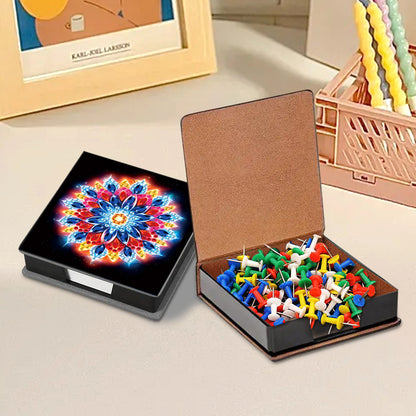 Animals Leather Diamond Art Note Box with 160 Sheets of Paper for DIY Art Craft