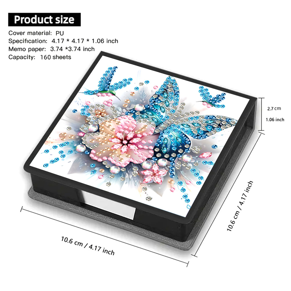 Animals Leather Diamond Art Note Box with 160 Sheets of Paper for DIY Art Craft