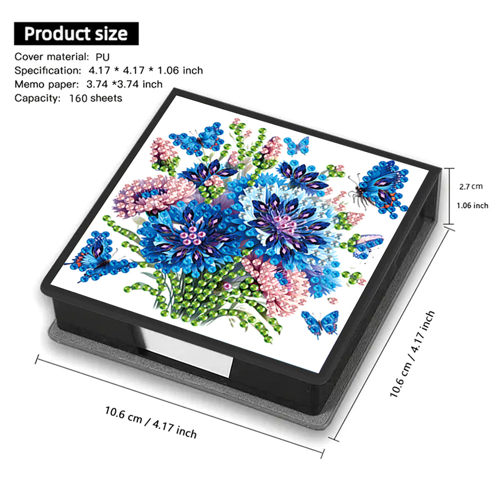 Animals Leather Diamond Art Note Box with 160 Sheets of Paper for DIY Art Craft
