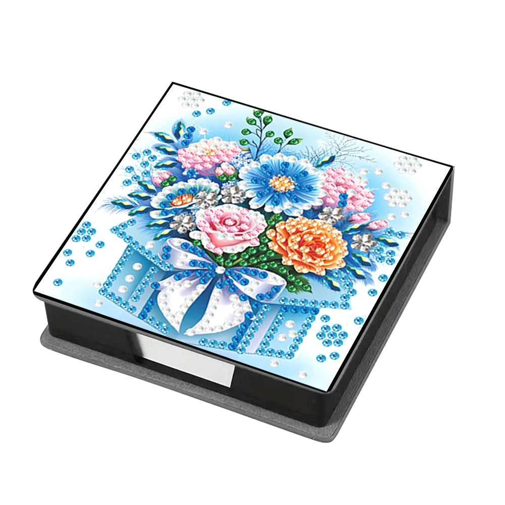 Animals Leather Diamond Art Note Box with 160 Sheets of Paper for DIY Art Craft