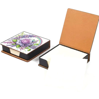 Animals Leather Diamond Art Note Box with 160 Sheets of Paper for DIY Art Craft