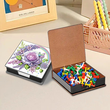 Animals Leather Diamond Art Note Box with 160 Sheets of Paper for DIY Art Craft