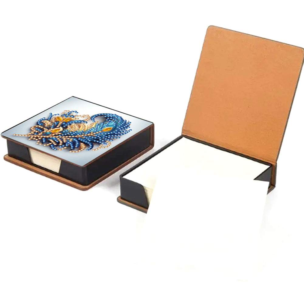 Animals Leather Diamond Art Note Box with 160 Sheets of Paper for DIY Art Craft