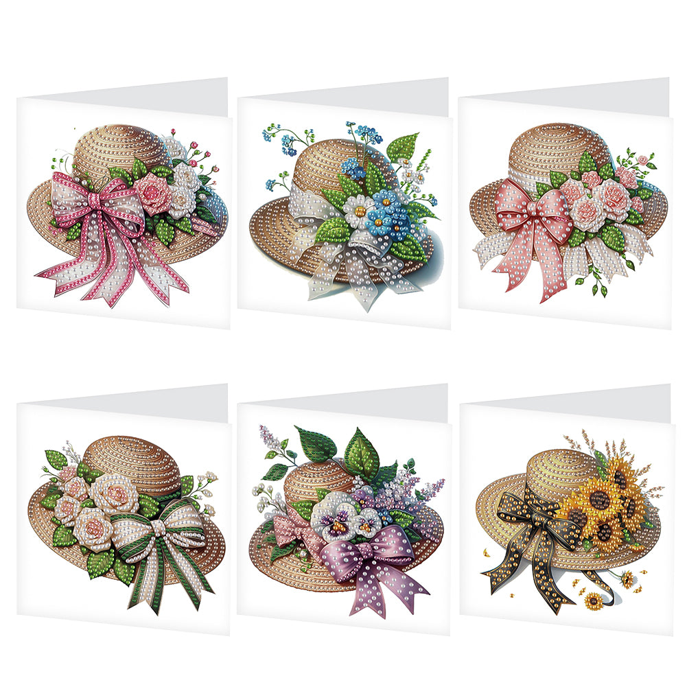 6Pcs Bouquet DIY Diamond Painting Card Diamond Drawing Card for Adults Beginners