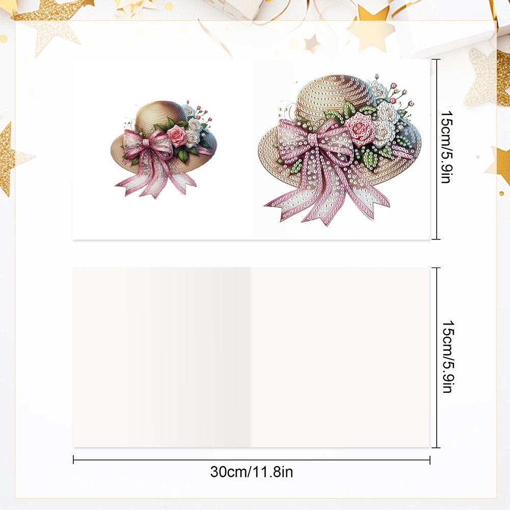 6Pcs Bouquet DIY Diamond Painting Card Diamond Drawing Card for Adults Beginners