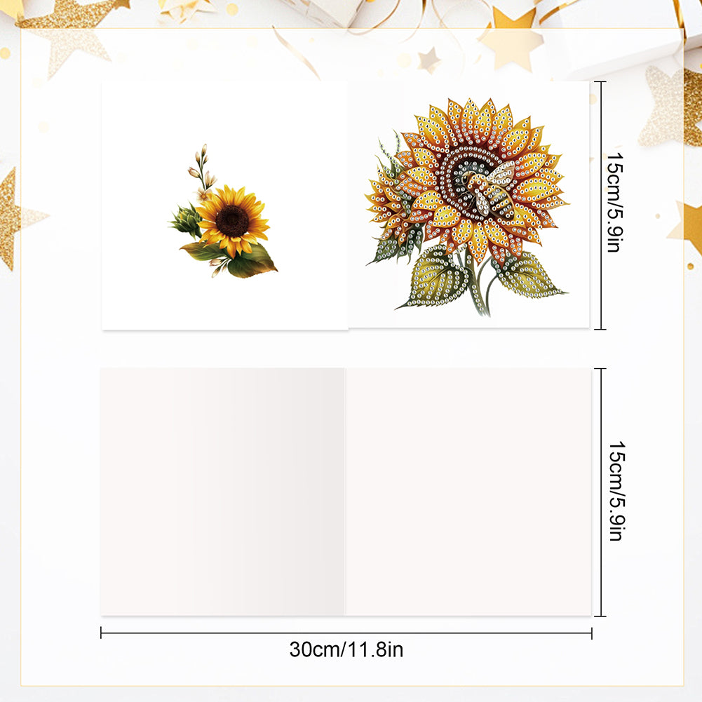 6Pcs Bouquet DIY Diamond Painting Card Diamond Drawing Card for Adults Beginners