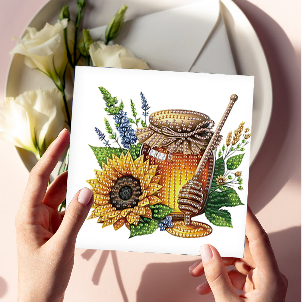 6Pcs Bouquet DIY Diamond Painting Card Diamond Drawing Card for Adults Beginners
