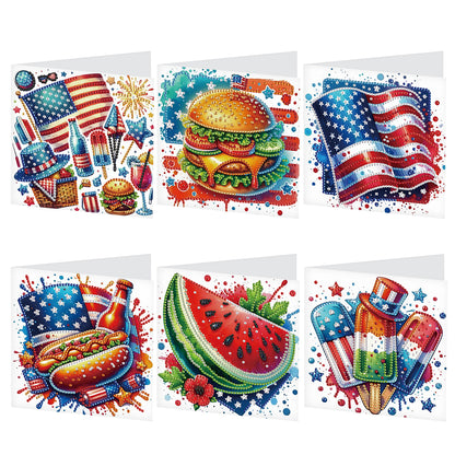 6Pcs Bouquet DIY Diamond Painting Card Diamond Drawing Card for Adults Beginners