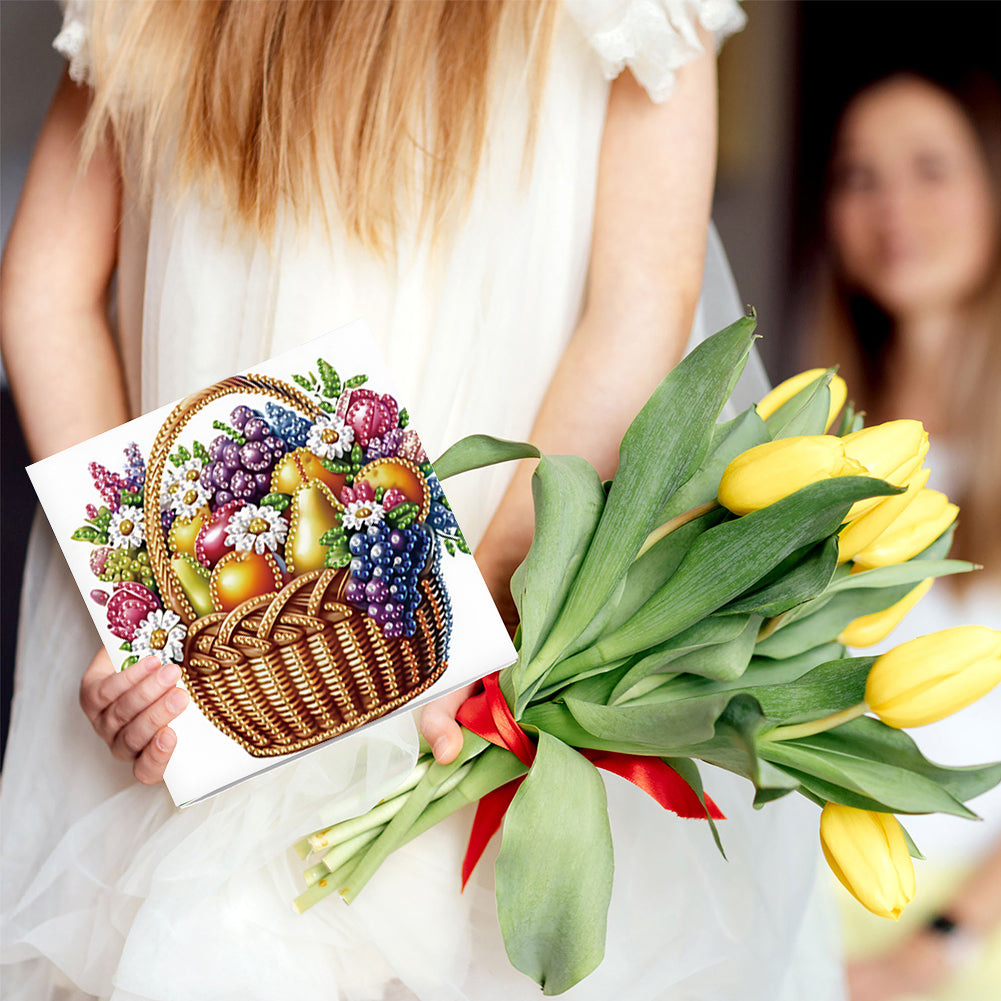 6Pcs Bouquet DIY Diamond Painting Card Diamond Drawing Card for Adults Beginners