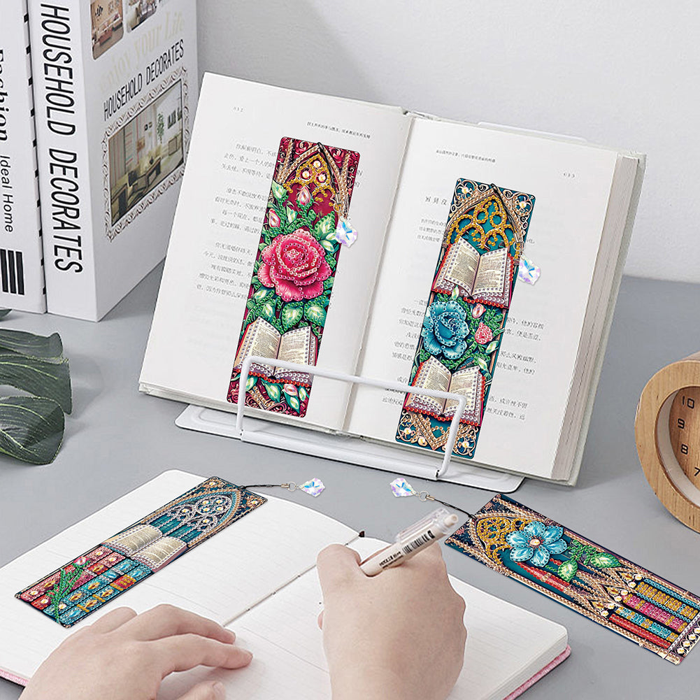 4Pcs Special Shape Dragonfly DIY Bookmarks Diamond Painting Kits for Book Lovers