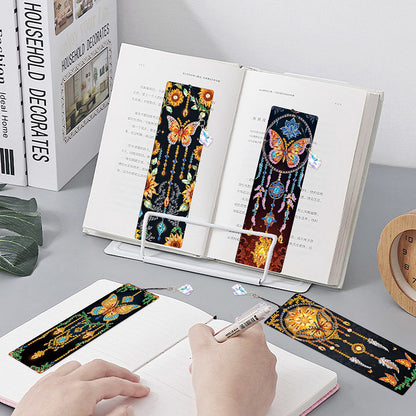 4Pcs Special Shape Dragonfly DIY Bookmarks Diamond Painting Kits for Book Lovers