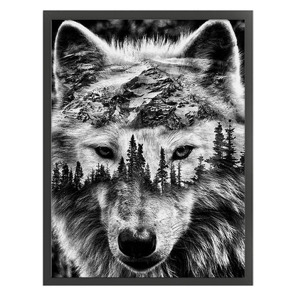 Silhouette-Wolf Head - 11CT Stamped Cross Stitch 50*65CM