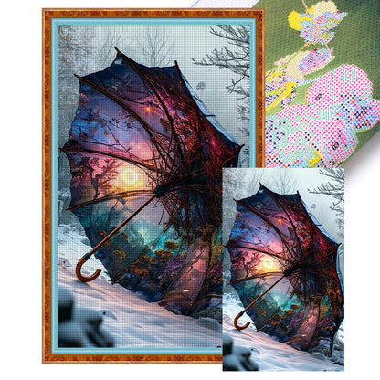 Scenery Umbrella - 14CT Stamped Cross Stitch 40*65CM