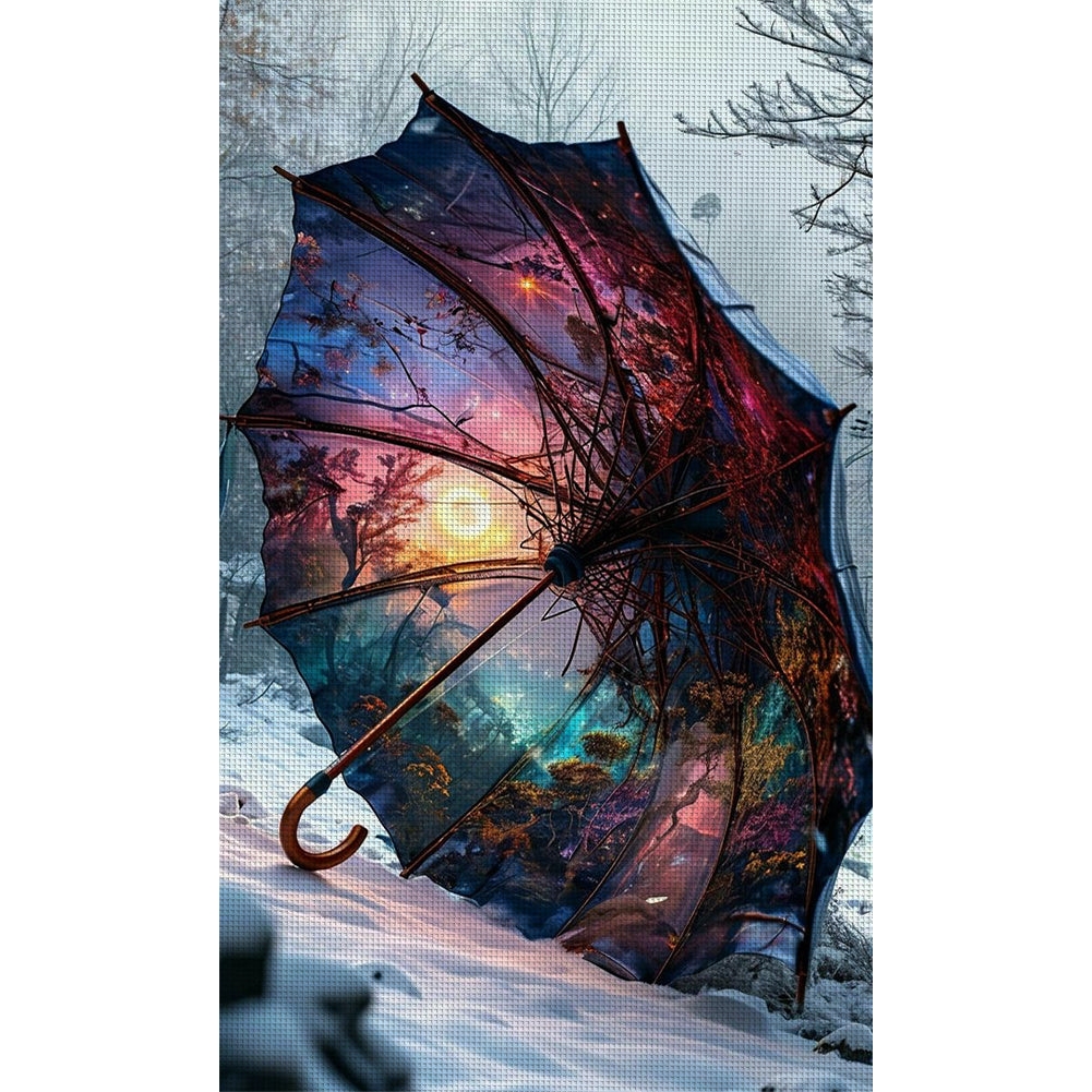 Scenery Umbrella - 14CT Stamped Cross Stitch 40*65CM