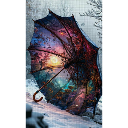 Scenery Umbrella - 14CT Stamped Cross Stitch 40*65CM