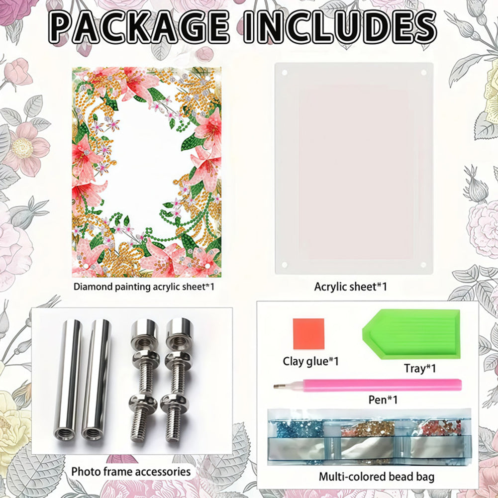 Special Shape Flower Table Top Diamond Painting Frame Kits for Home Office Decor