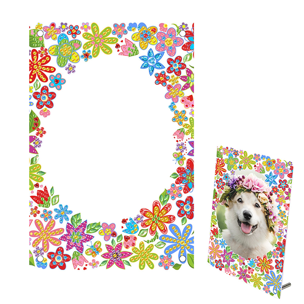 Special Shape Flower Table Top Diamond Painting Frame Kits for Home Office Decor