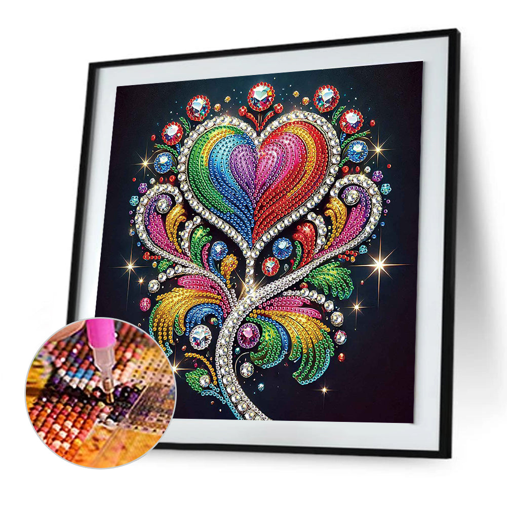 Shining Love - Special Shaped Drill Diamond Painting 30*30CM