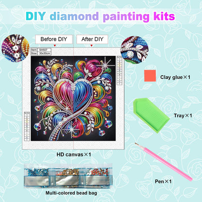 Shining Love - Special Shaped Drill Diamond Painting 30*30CM
