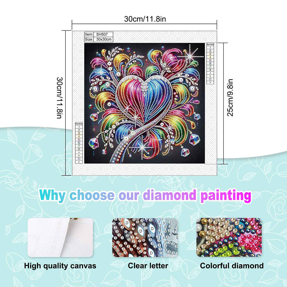 Shining Love - Special Shaped Drill Diamond Painting 30*30CM