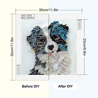 Quilled Puppy - Special Shaped Drill Diamond Painting 30*30CM