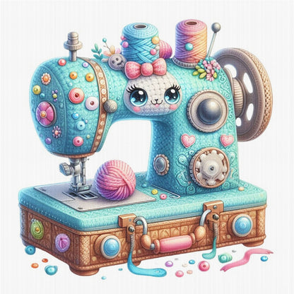 Sewing Machine - 14CT Stamped Cross Stitch 40*40CM