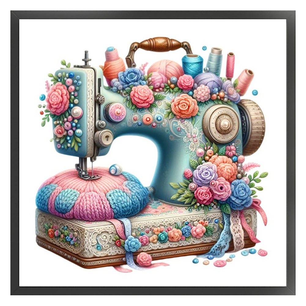Sewing Machine - 14CT Stamped Cross Stitch 40*40CM