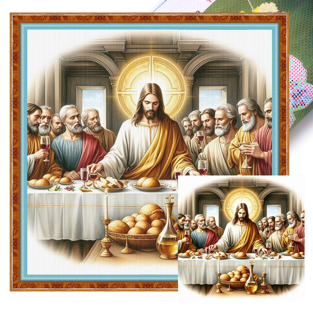 Jesus And His Disciples - 14CT Stamped Cross Stitch 40*40CM